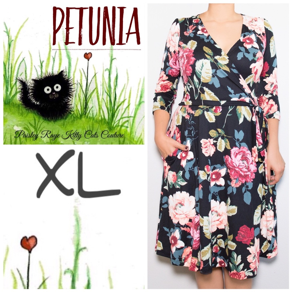 Classic Floral Wrap Dress with POCKETS!